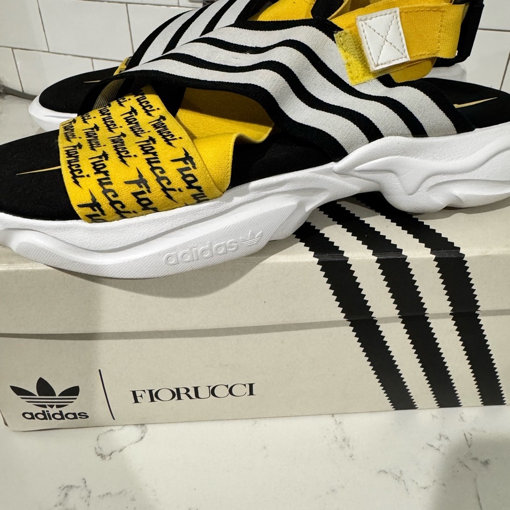 Fiorucci Black and Yellow Striped Sandals - Picture 5 of 10